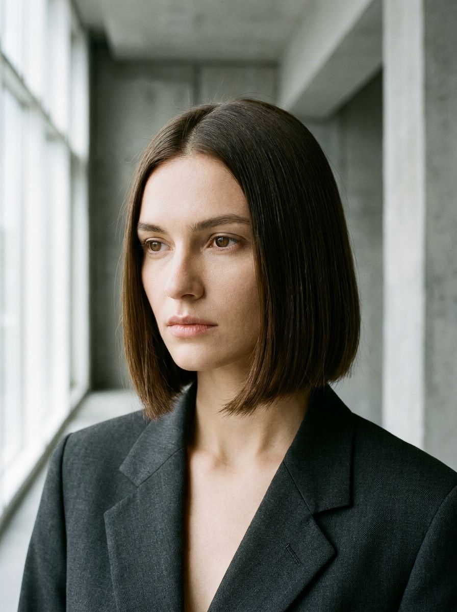 Sleek Bob mit Mittelscheitel - Kurzhaarfrisuren stylen
